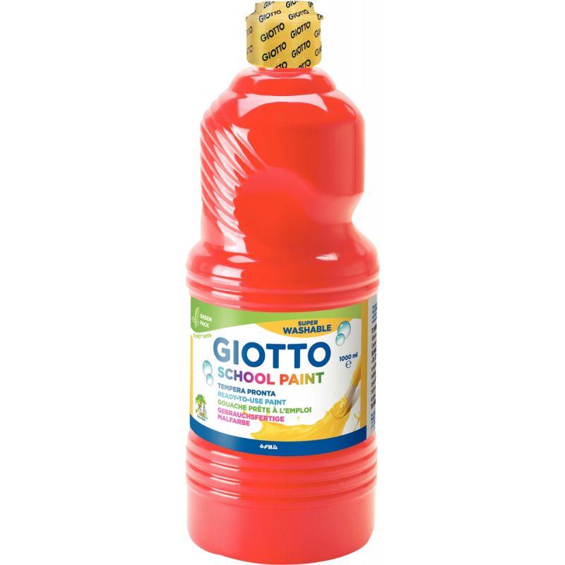 Image de  Flacon de 1 L de gouache liquide lavable GIOTTO coloris rouge 
