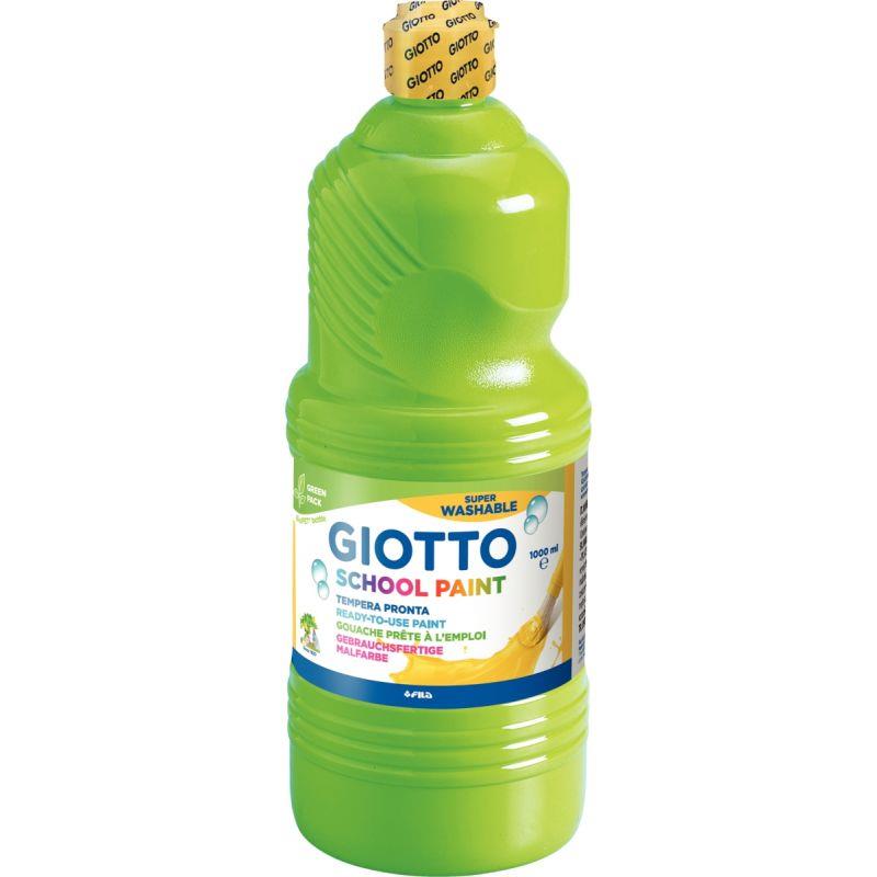 Image de  Flacon de 1L de gouache liquide lavable GIOTTO coloris  vert printemps 
