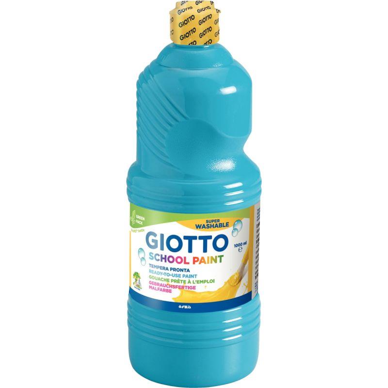 Image de  Flacon de 1 Litre de gouache liquide lavable GIOTTO coloris cyan 
