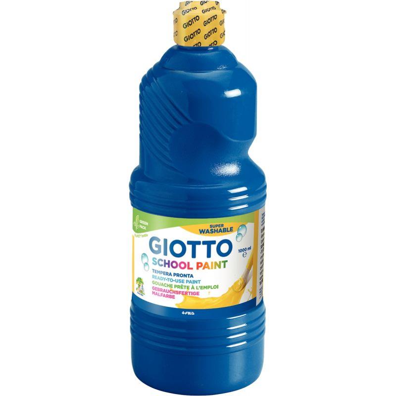 Image de  Flacon de 1L de gouache liquide lavable GIOTTO, coloris bleu outremer 