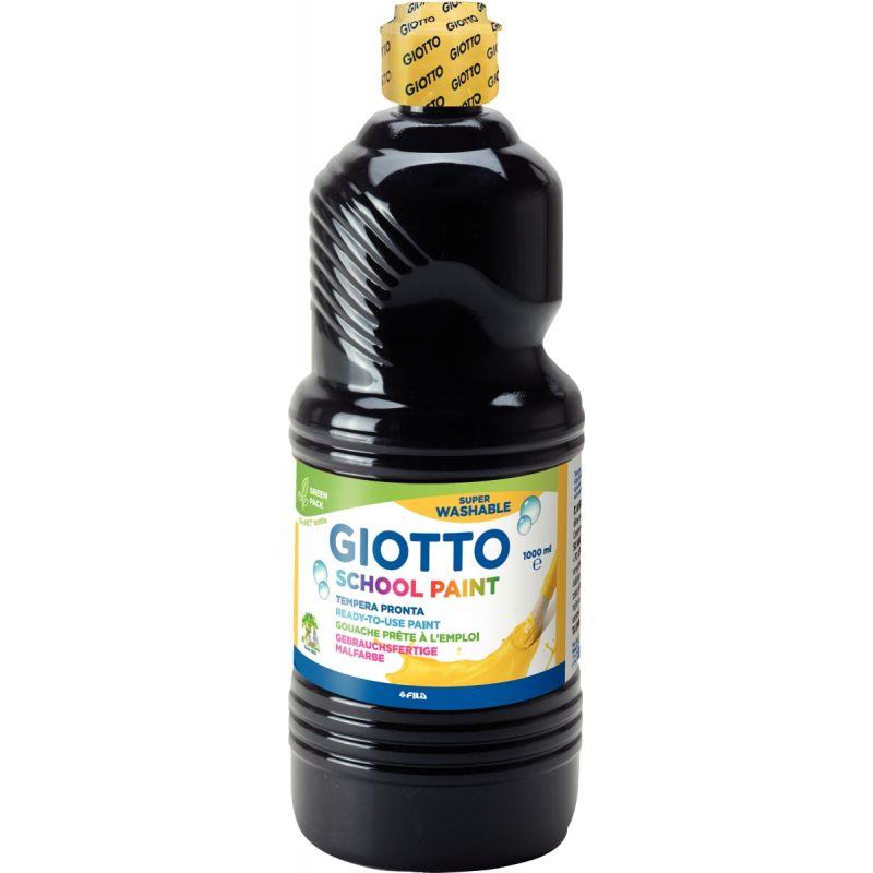Image de  Flacon de 1 L de gouache liquide lavable GIOTTO coloris noir 