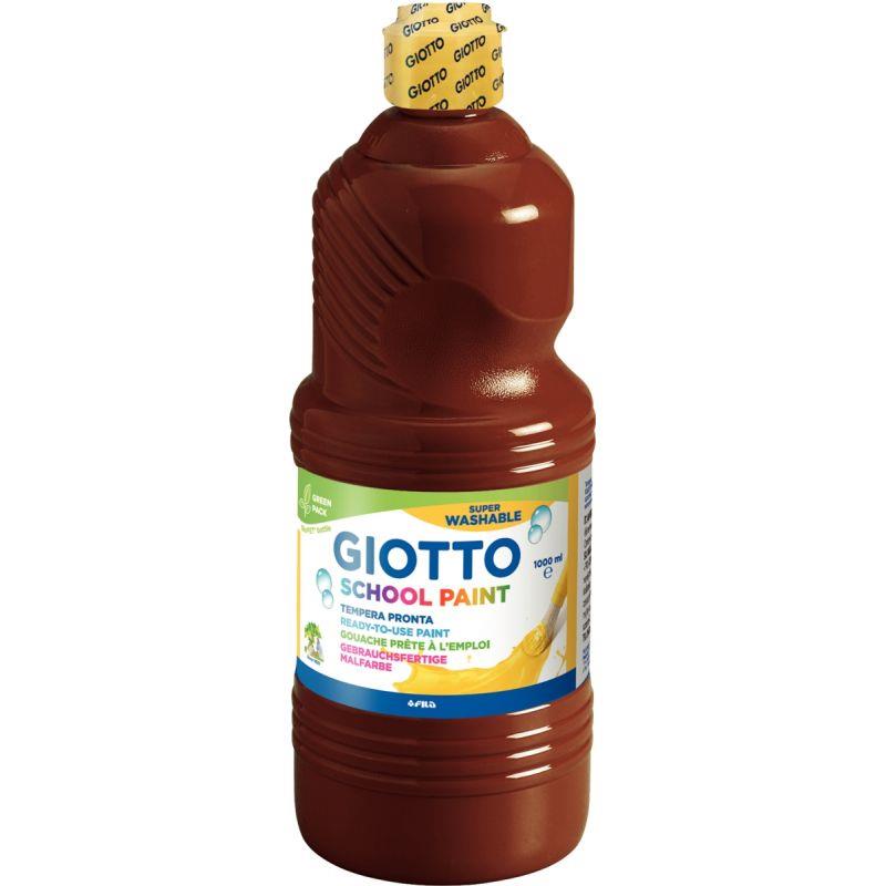 Image de  Flacon de 1 L de gouache liquide lavable GIOTTO coloris marron 