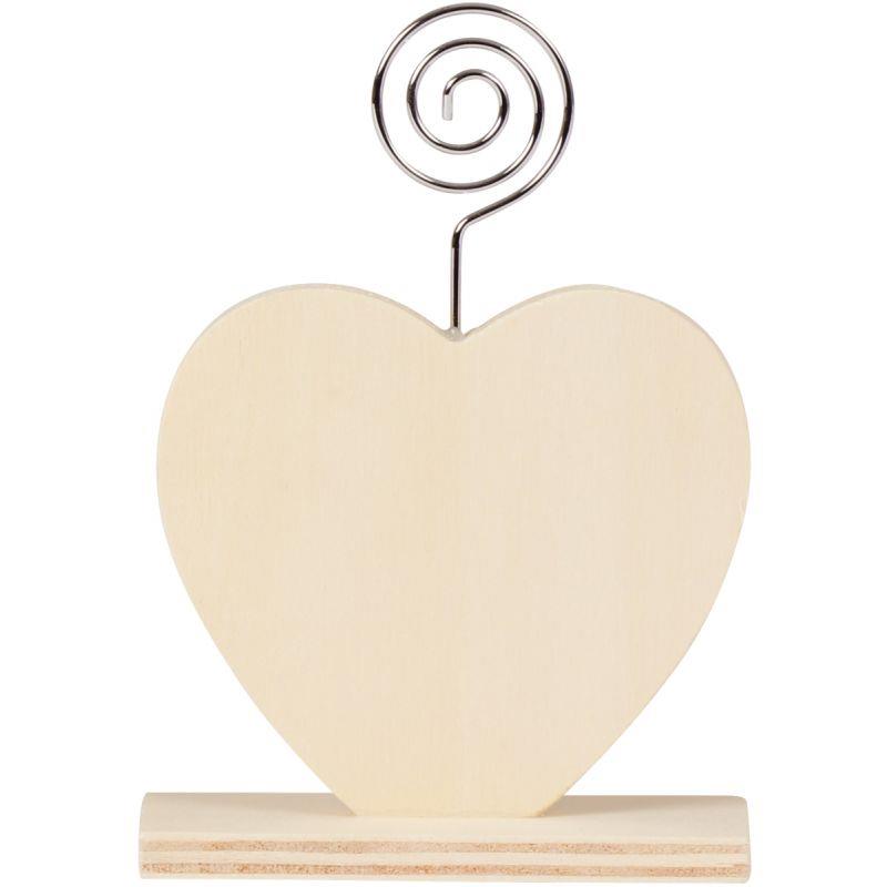 Image de  Lot de 6 porte-photos coeur en bois 