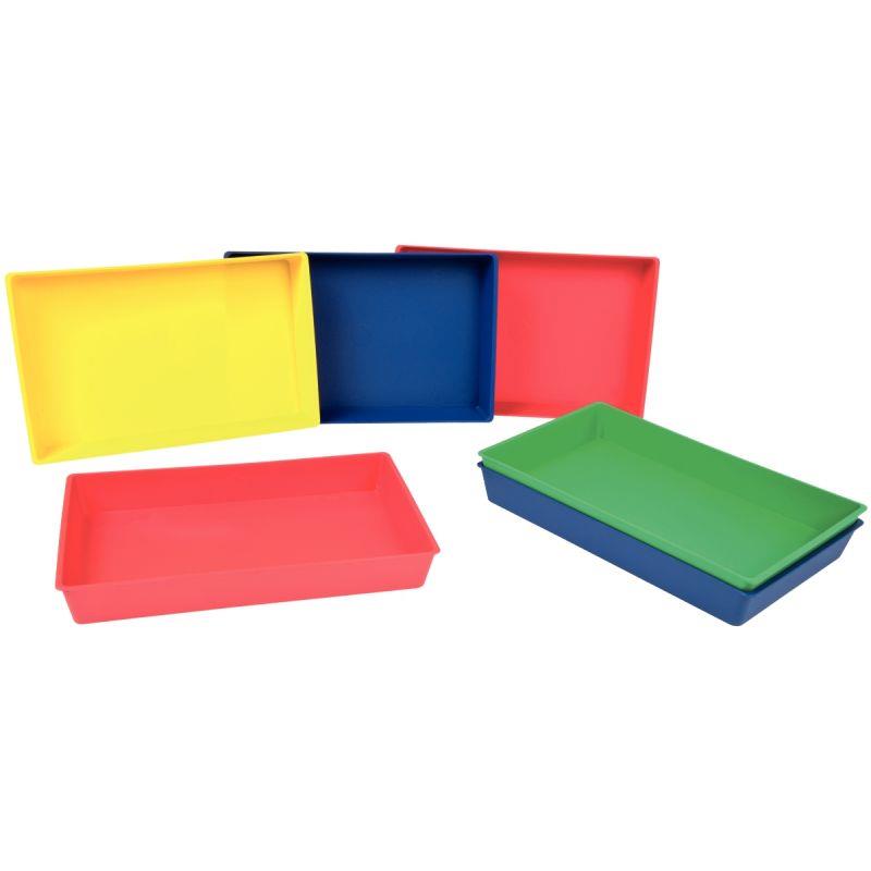 Image de  Lot de 6 plateaux empilables aux couleurs assorties en polypropylène 