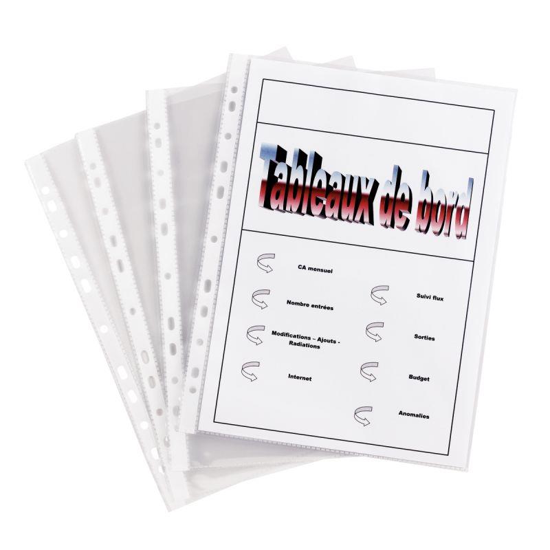 Image de  Sachet de 10 pochettes perforées en polypropylène lisse 12/100ème 