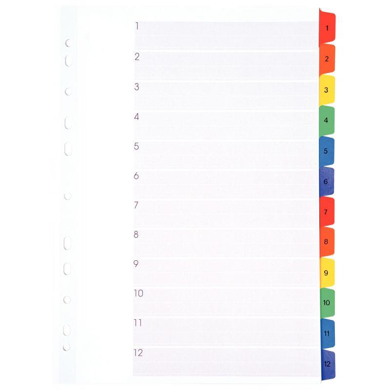 Image de  Jeu de 12 intercalaires numériques en carte Mylar, format A4 