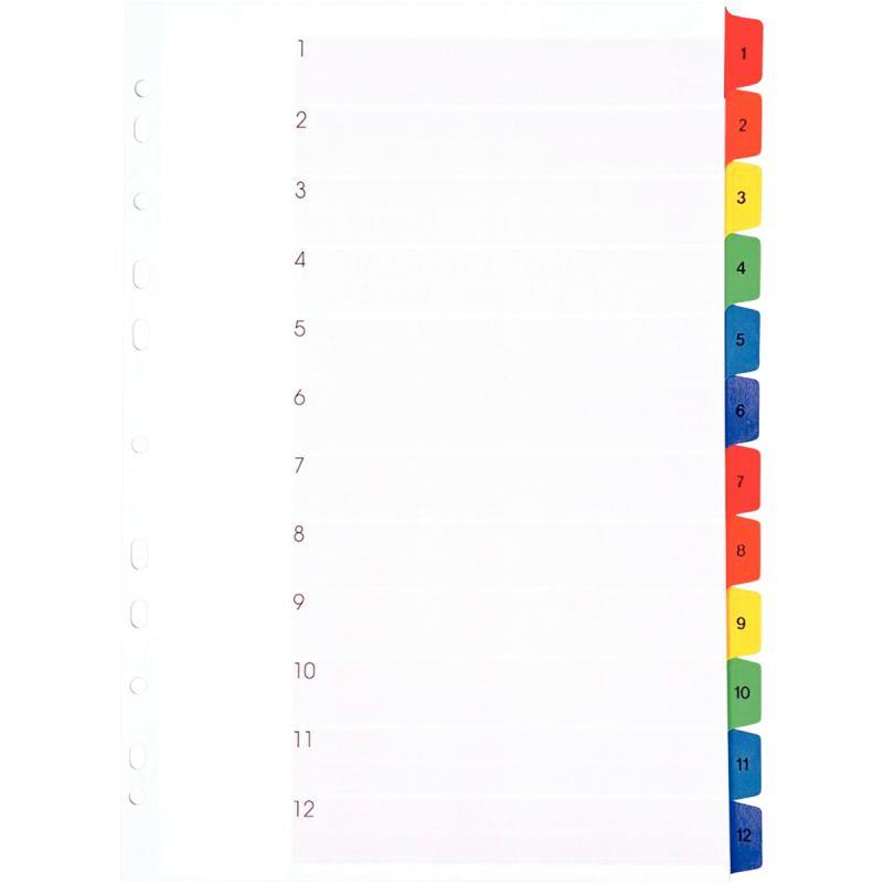 Image de  Jeu de 12 intercalaires numériques en carte Mylar, format A4+ 