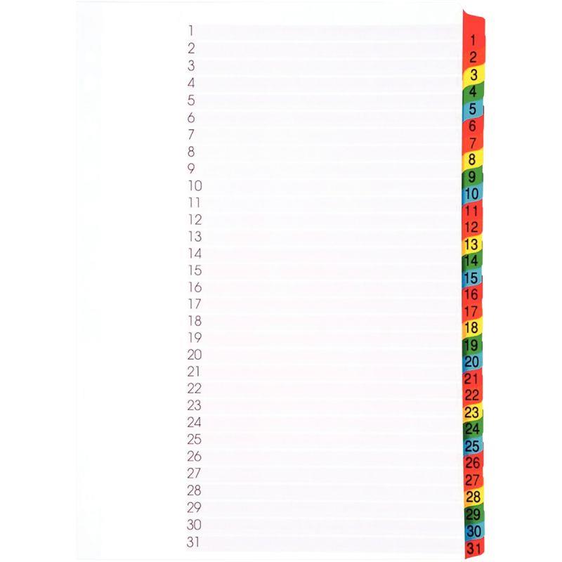 Image de  Jeu de 31 intercalaires numériques en carte Mylar, format A4+ 