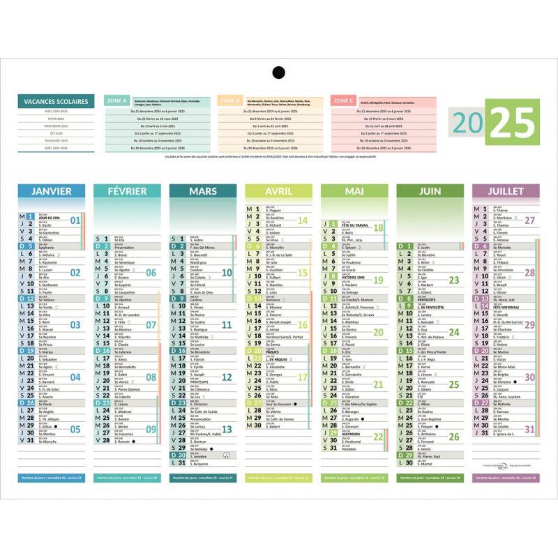 Image de  Calendrier semestriel 7 mois par face 4 saisons 21x26,5cm 
