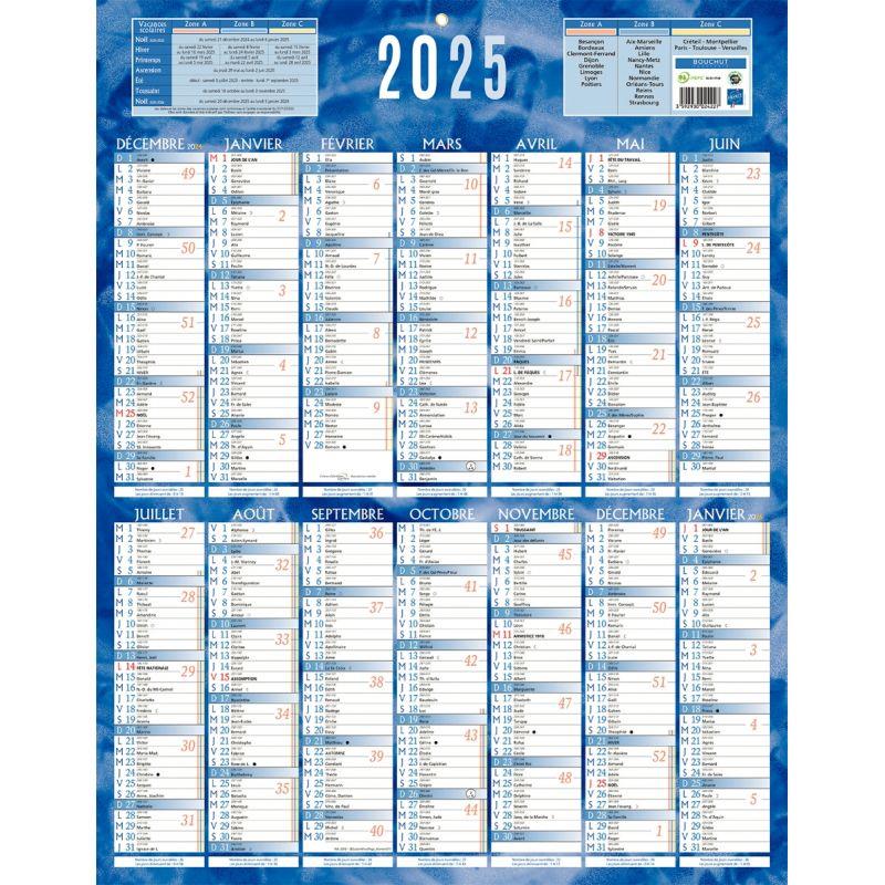 Image de  Calendrier annuel 14 mois 55x43cm bleu 