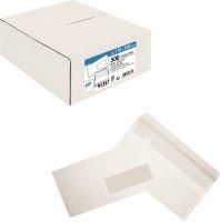 Image de  Boite de 500 enveloppes blanches 110x220mm 80g autocollante fenêtre 45x100mm 