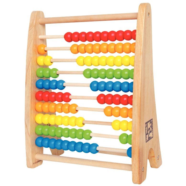 Image de  Boulier en bois perles arc-en-ciel 