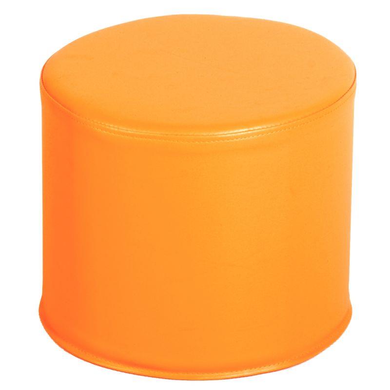Image de  Pouf rond en PVC diamètre 30cm orange 