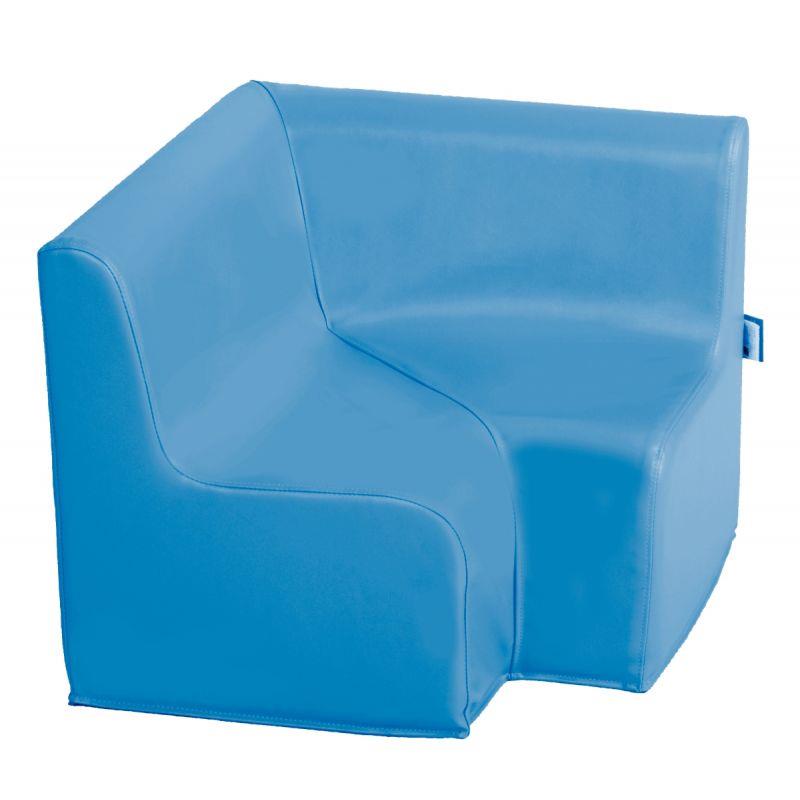 Image de  Chauffeuse d''angle 90° 56x56x45cm bleu 