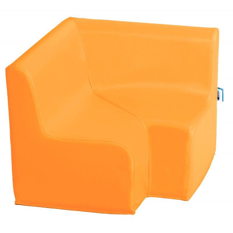 Image de  Chauffeuse d''angle 90° 56x56x45cm orange 