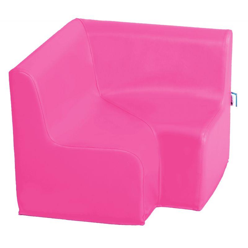 Image de  Chauffeuse d''angle 90° 56x56x45cm fuschia 