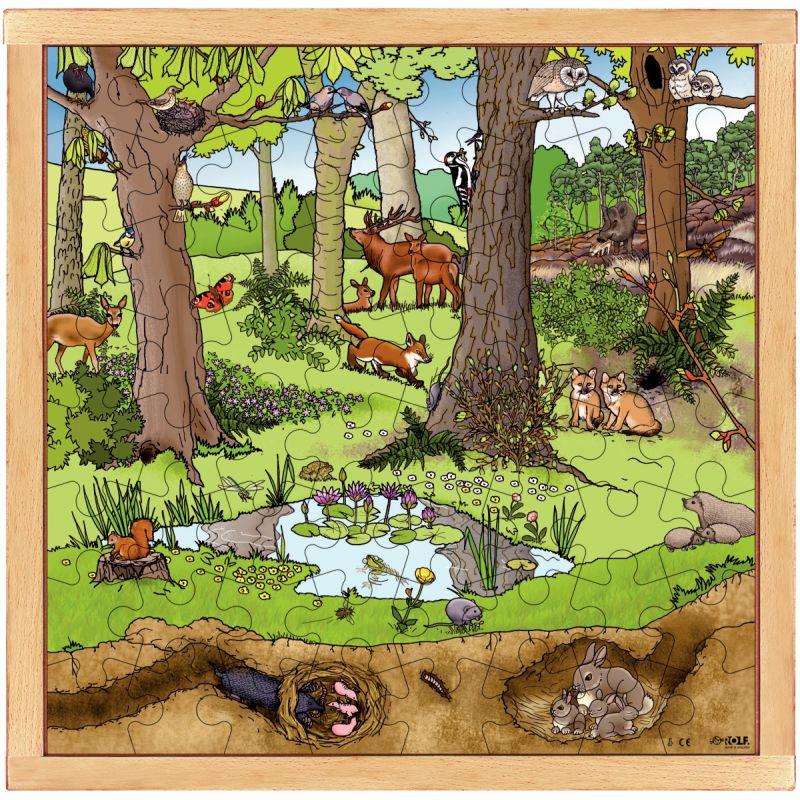 Image de  Puzzle de 64 pièces en bois printemps / été 
