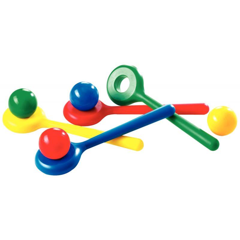 Image de  Set de 4 cuillères 34cm avec 4 balles diamètre 7cm 