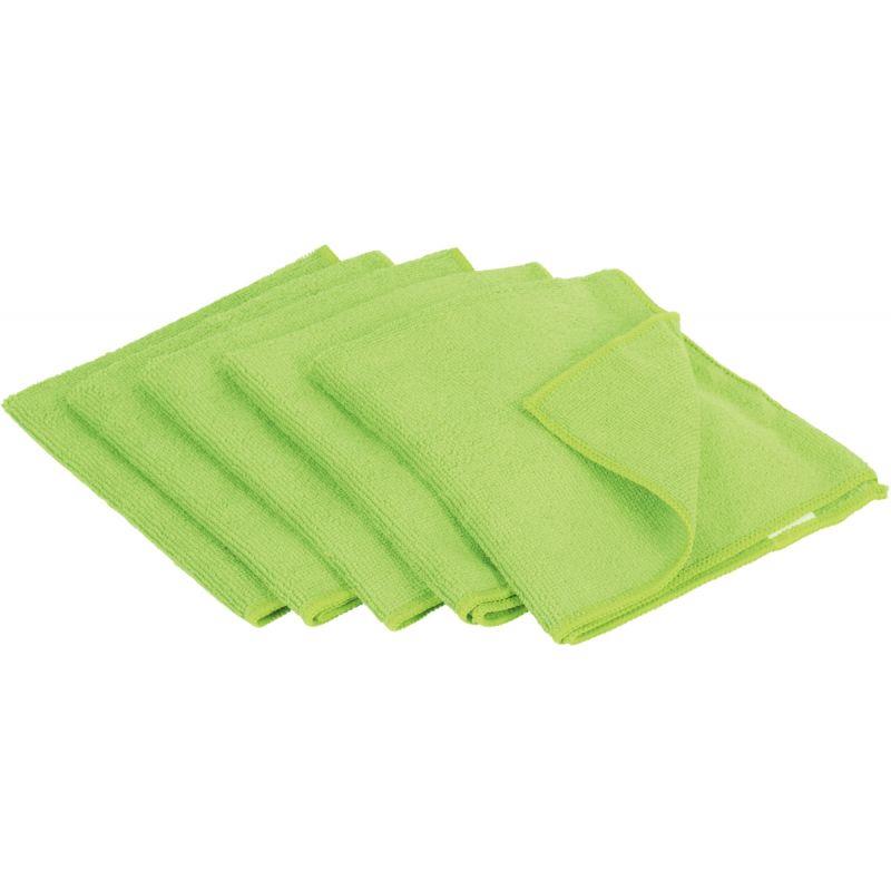 Image de  Paquet de 5 lavettes microfibres vertes 