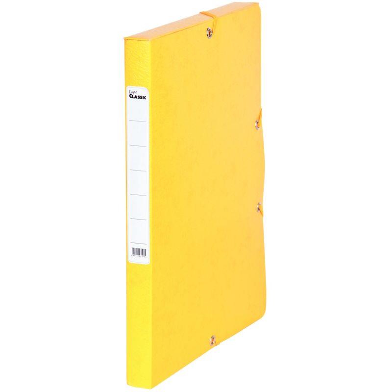 Image de  Boîte de classement en carte grainée dos 2,5 cm, jaune 