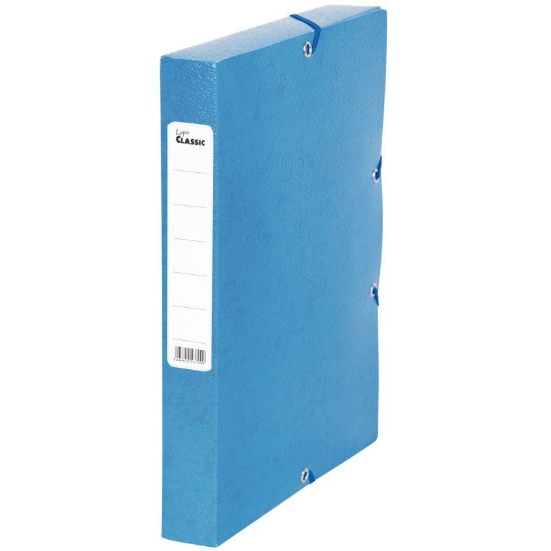 Image de  Boîte de classement en carte grainée dos 4 cm, bleu 