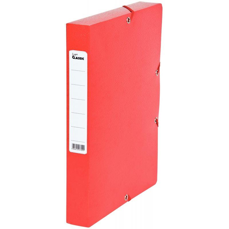 Image de  Boîte de classement en carte grainée dos 4 cm, rouge 