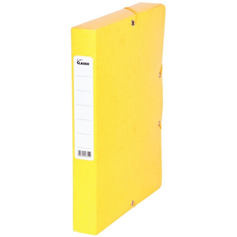 Image de  Boîte de classement en carte grainée dos 4 cm, jaune 