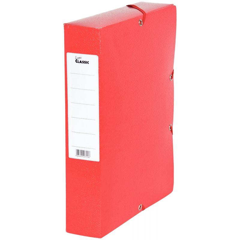 Image de  Boîte de classement en carte grainée dos 6 cm, rouge 
