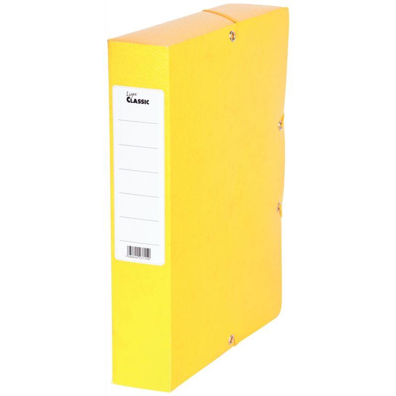 Image de  Boîte de classement en carte grainée dos 6 cm, jaune 