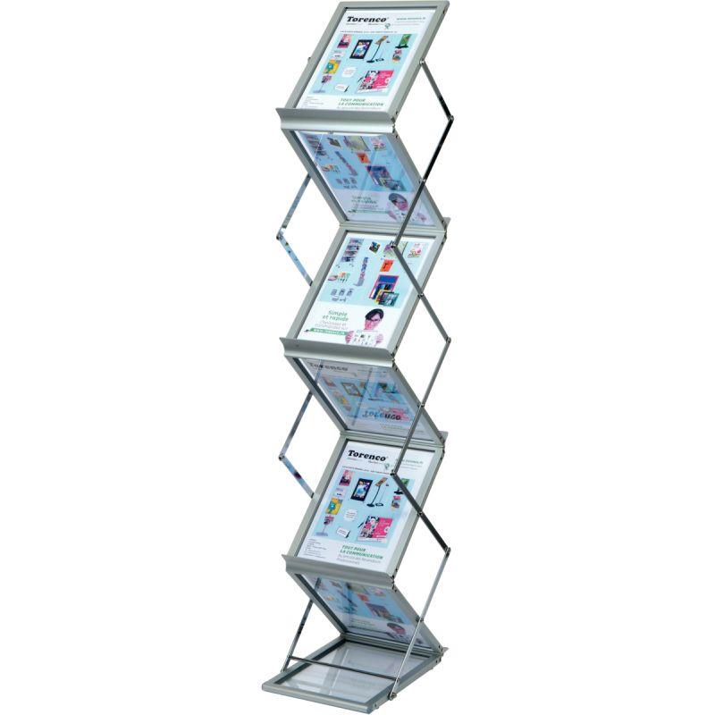 Image de  Présentoir sur pieds 6 compartiments pliable 