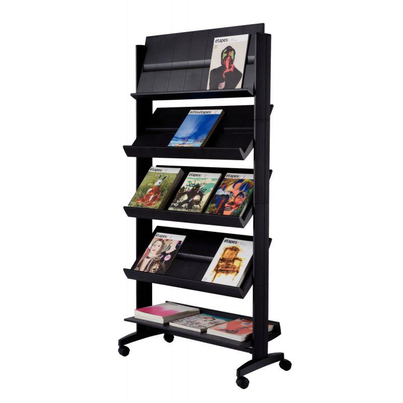 Image de  Présentoir mobile universel 5 tablettes noir 
