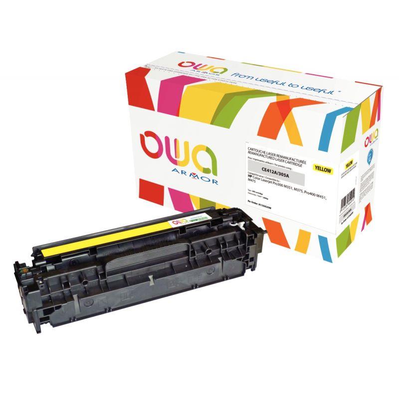 Image de  OWA cartouche laser jaune remanufacturée compatible HP 305A (CE412A) 