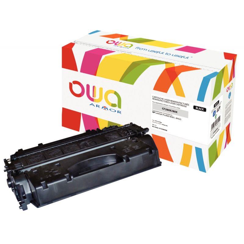 Image de  OWA cartouche laser noire haute capacité remanufacturée compatible HP 80X (CF280X) 