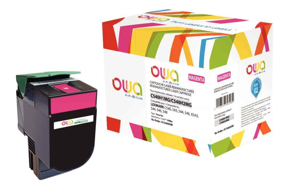 Image de  Toner laser compatible à la marque Lexmark C540H1MG magenta haute capacité 