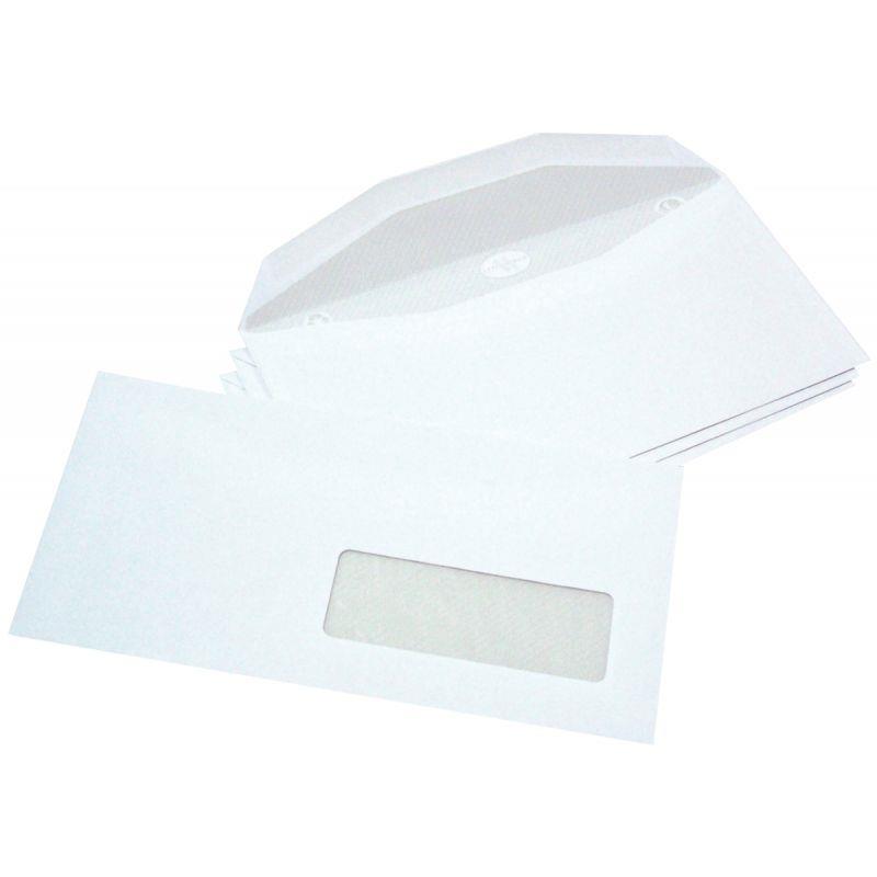 Image de  Boite de 1000 enveloppes blanches 114x229mm 80g mécanisables fenêtre 35x100mm 