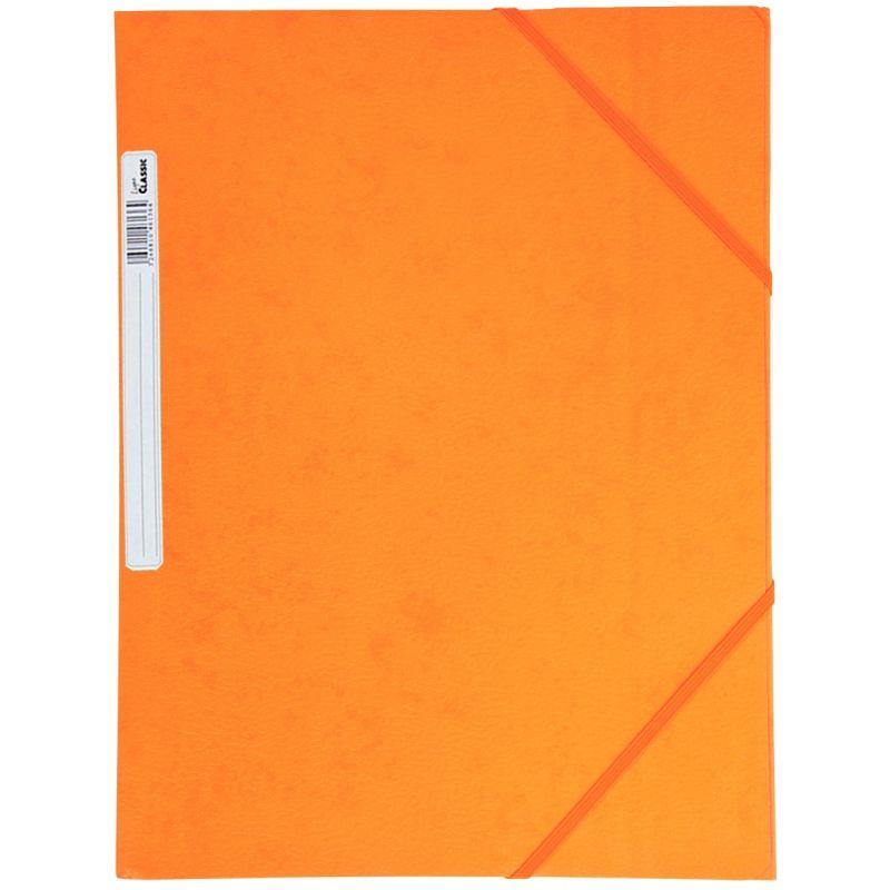Image de  Chemise 3 rabats à élastiques en carte grainée 5/10ème 450g, orange 