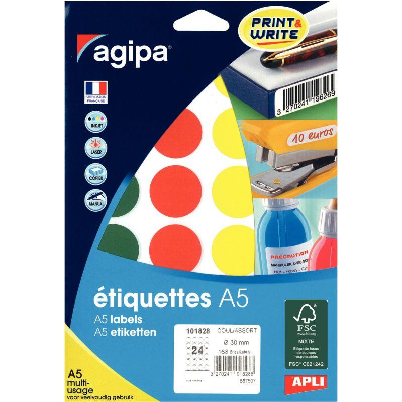 Image de  Etui de 168 pastilles de couleur diamètre 30mm coloris assortis 