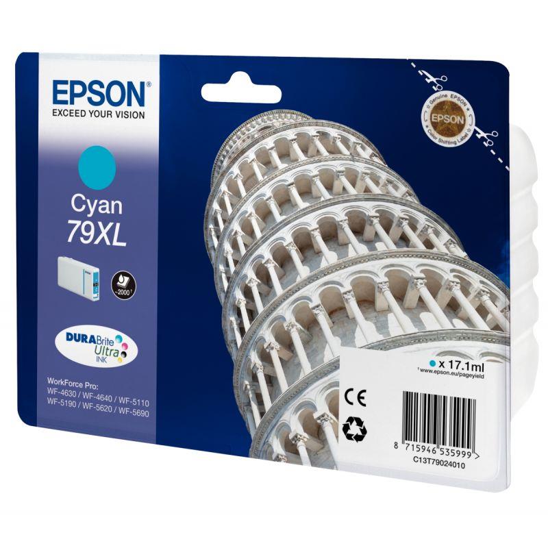Image de  Epson TOUR DE PISE / 79XL cartouche jet d''encre cyan haute capacité authentique (T790240) 