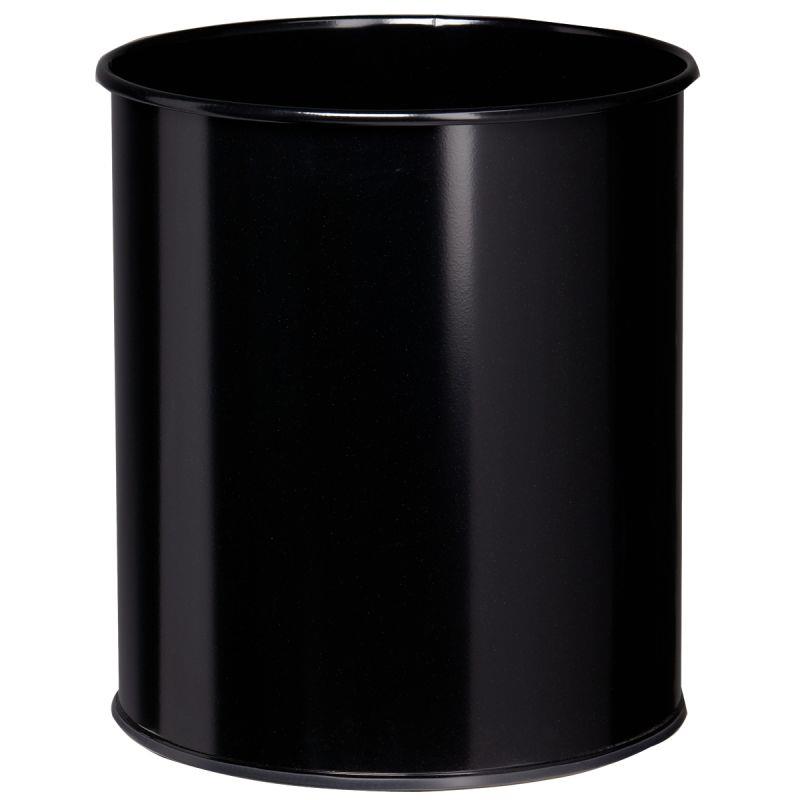 Image de  Corbeille à papier en métal 15L noire 