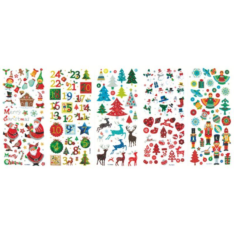 Image de  Pochette de 255 stickers scintillants thème Noël 
