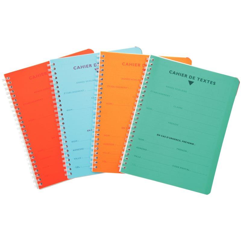 Image de  Cahier de texte 124 pages couverture polypropylène, format 17x22 cm, seyès 90g 