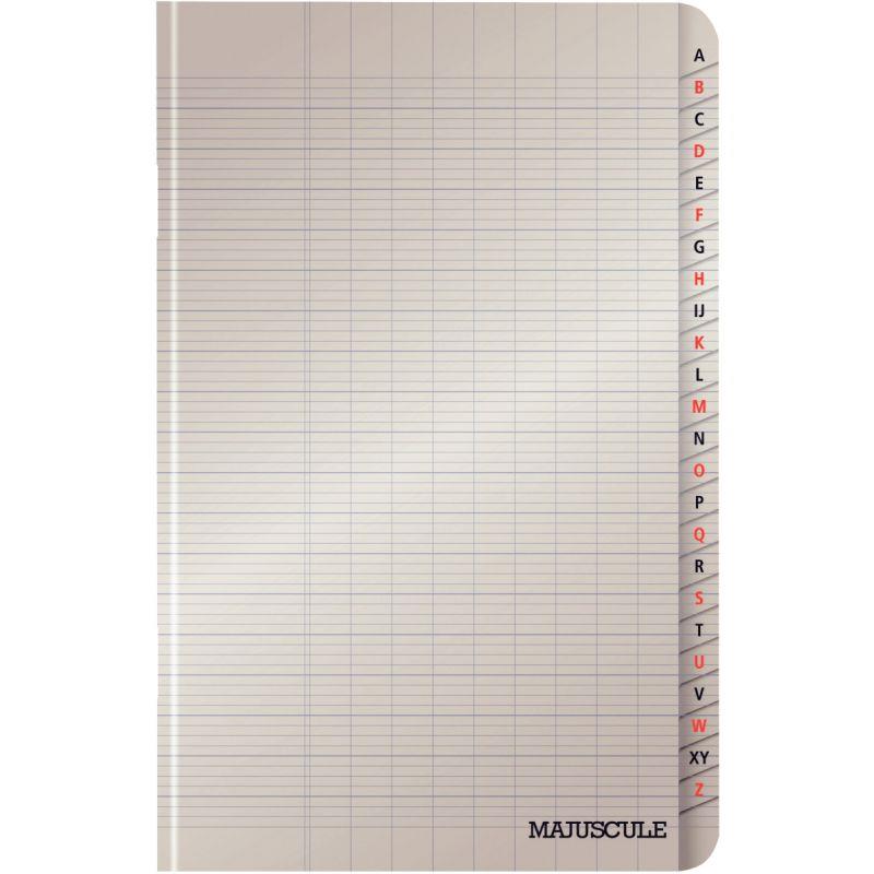 Image de  Répertoire piqué 96 pages MAJUSCULE couverture polypropylène, format 11x17 cm, seyès, papier 90g 