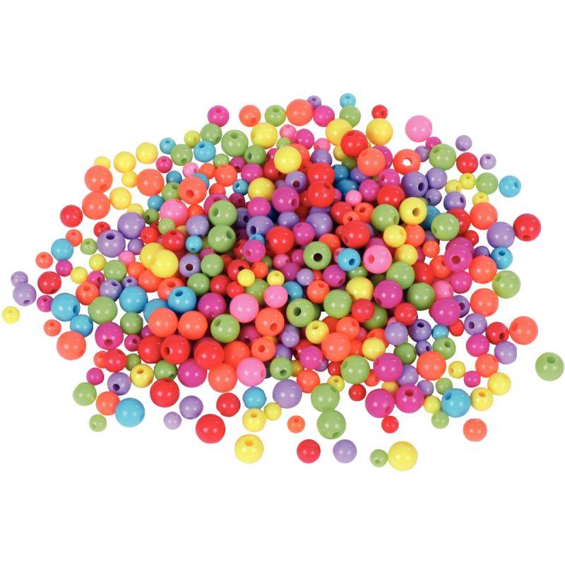 Image de  Pot de 100 grammes de perles rondes en plastique Fluo 