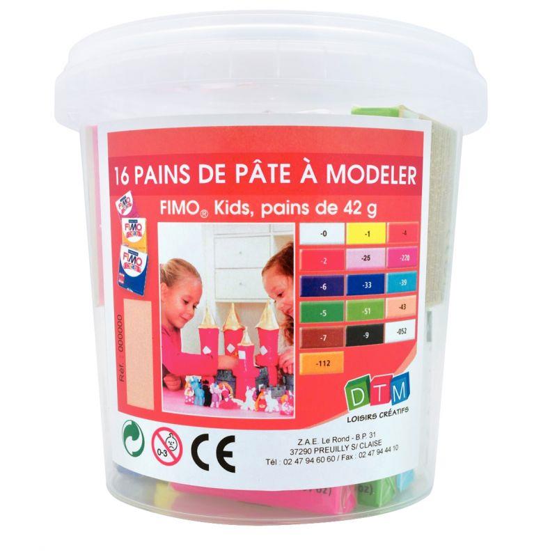 Image de  Atelier Fimo Kids, 16 pains de 42 grammes de pâte à modeler 