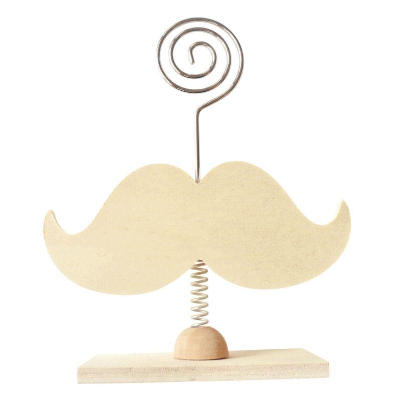 Image de  Lot de 6 porte-photos en bois forme moustache 
