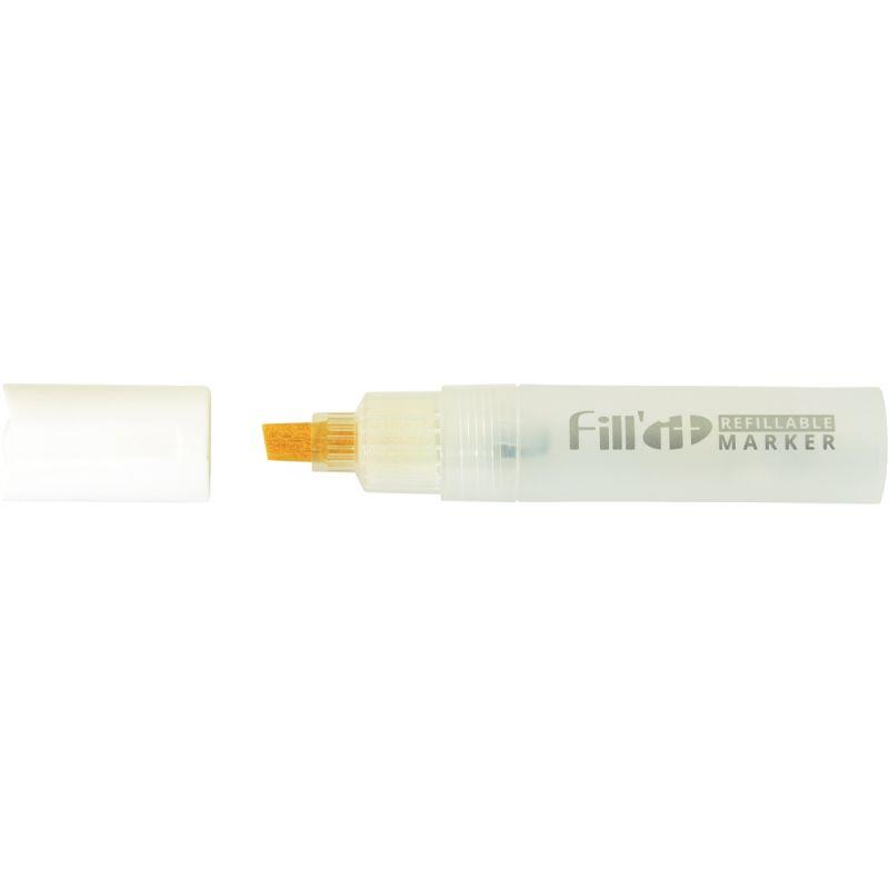 Image de  Lot de 6 marqueurs vides rechargeables pour encres et peintures liquides pointe plate 8 mm 