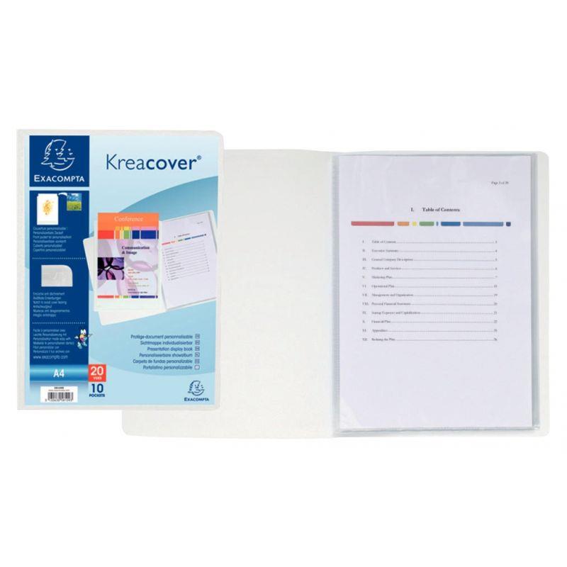 Image de  Protège-documents personnalisable KREACOVER 20 vues, blanc 