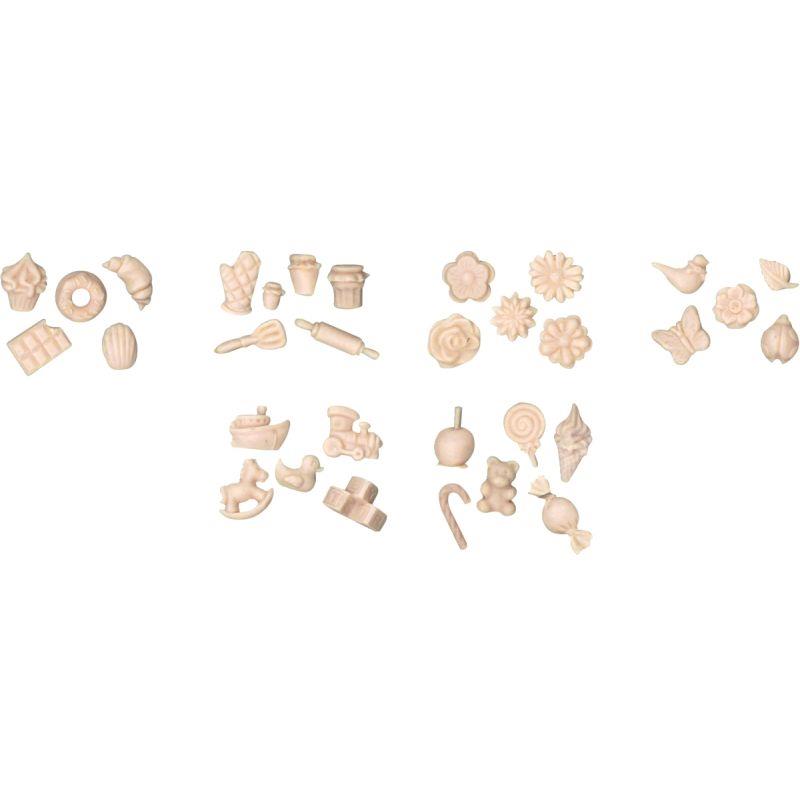 Image de  Lot de 6 mini moules en silicone formes assortis 