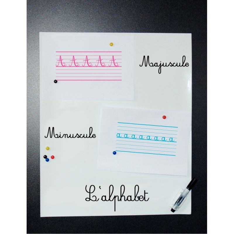 Image de  Tableau blanc adhésif métallique 50x60cm 