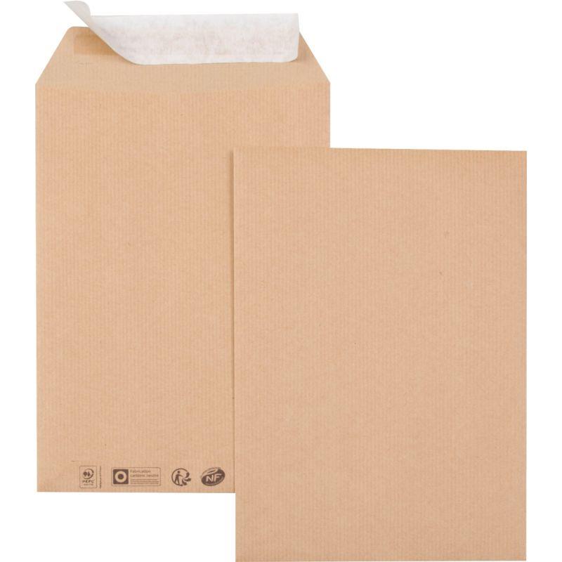 Image de  Boite de 500 pochettes kraft 176x250mm 90g bande siliconée 
